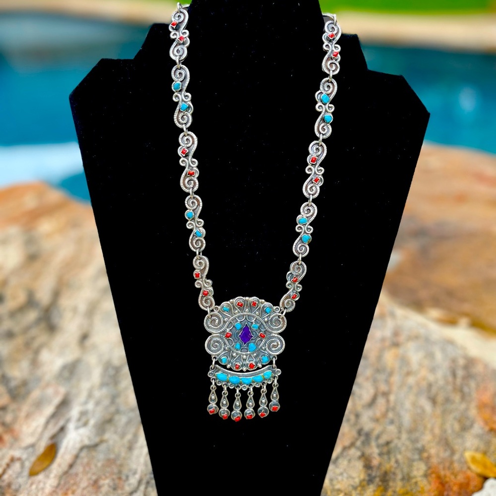 Amethyst and Coral Necklace